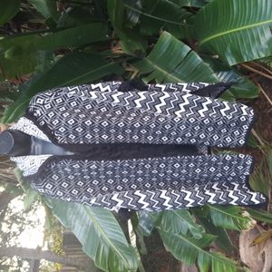 - Ikat knit fringe cape